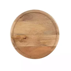 Kirklands Home Accent & End Tables|Natural Wood Carved Diamonds Accent Table Tan