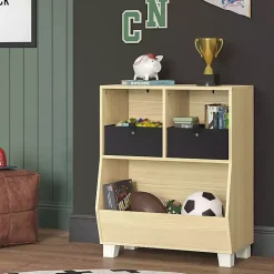 Kirklands Home Bookshelves|Natural Wood Cubby Cabinet Tan