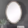 Kirklands Home Decorative Mirrors|Natural Wood Distressed Curved Frame Mirror
