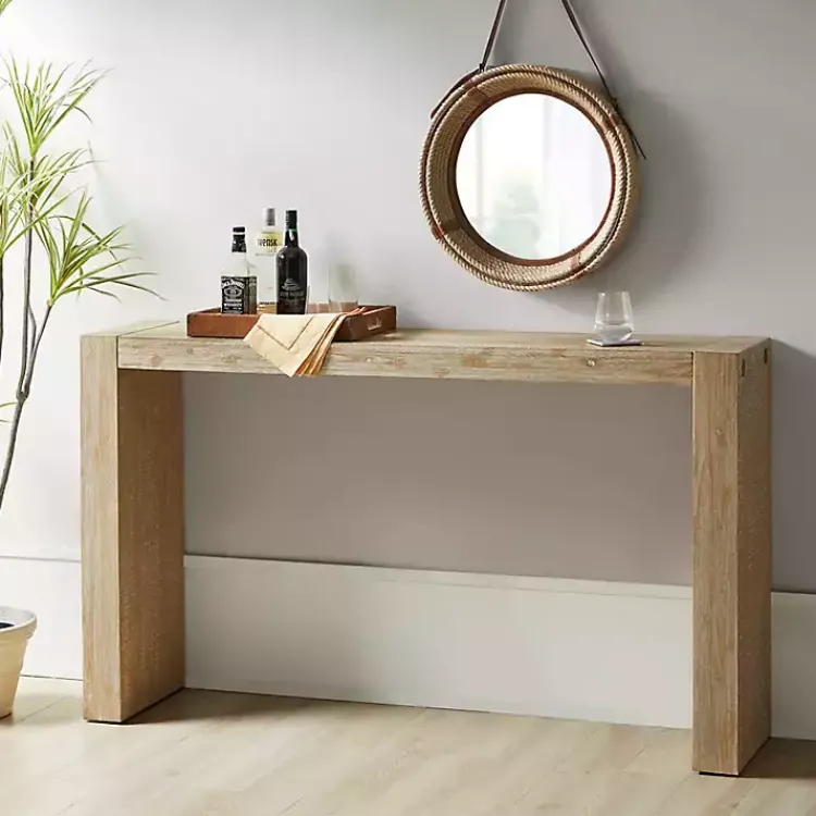 Kirklands Home Console Tables|Natural Wood Frame Console Table