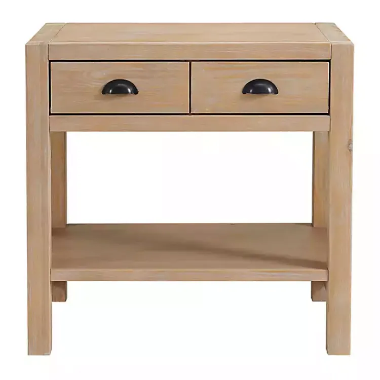 Kirklands Home Nightstands|Natural Wood Grain Open Shelf Nightsd Tan
