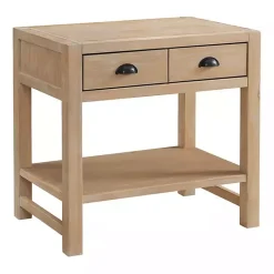 Kirklands Home Nightstands|Natural Wood Grain Open Shelf Nightsd Tan