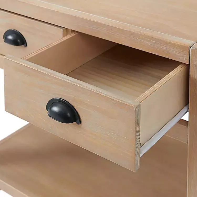 Kirklands Home Nightstands|Natural Wood Grain Open Shelf Nightsd Tan