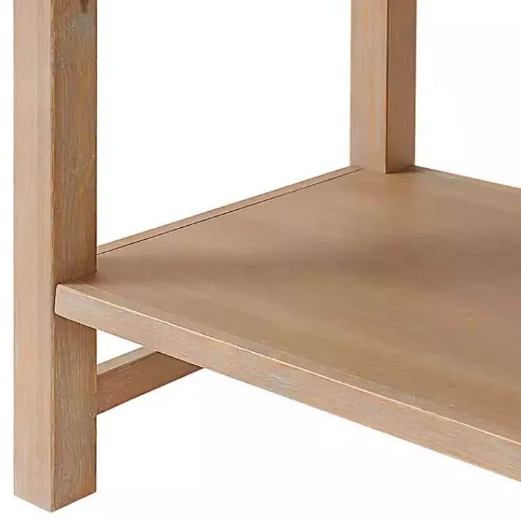 Kirklands Home Nightstands|Natural Wood Grain Open Shelf Nightsd Tan