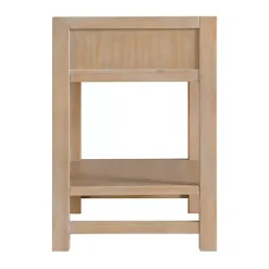 Kirklands Home Nightstands|Natural Wood Grain Open Shelf Nightsd Tan