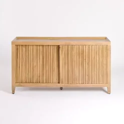 Kirklands Home Cabinets & Sideboards|Natural Wood Hughes Sliding Door Cabinet Tan