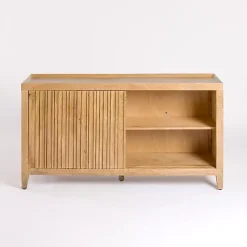 Kirklands Home Cabinets & Sideboards|Natural Wood Hughes Sliding Door Cabinet Tan