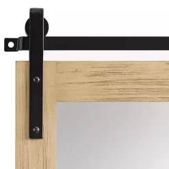 Kirklands Home Decorative Mirrors|Natural Wood Metal Barn Door Wall Mirror