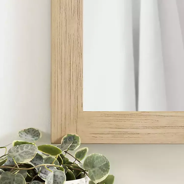 Kirklands Home Decorative Mirrors|Natural Wood Metal Barn Door Wall Mirror