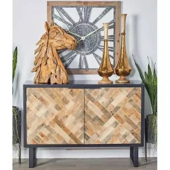 Kirklands Home Cabinets & Sideboards|Natural Wood Mosaic Paneling Cabinet