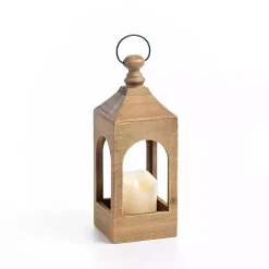 New Natural Wood Open Frame Lantern, 15 in. Lanterns