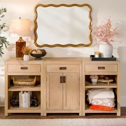 Kirklands Home Cabinets & Sideboards|Natural Wood Open Shelf Modular Cabinet Tan