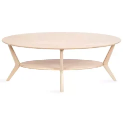 Kirklands Home Coffee Tables|Natural Wood Oval Nile Coffee Table Tan