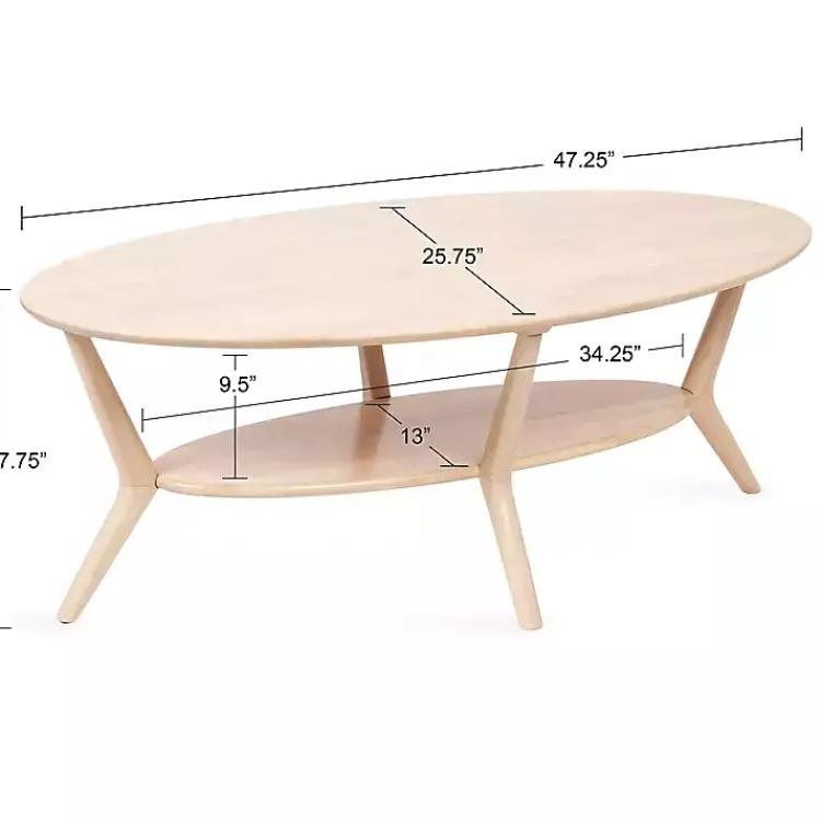 Kirklands Home Coffee Tables|Natural Wood Oval Nile Coffee Table Tan