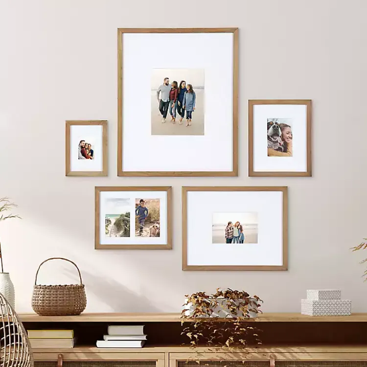 Kirklands Home Gallery Wall Frames|Natural Wood 5-pc. Gallery Wall Picture Frame Set