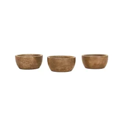 Kirklands Home Kitchen Accessories|Natural Wood Pinch Bowls, Set of 3 Brown