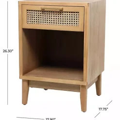 Kirklands Home Dressers & Chests|Natural Wood Rattan Nightstand Brown