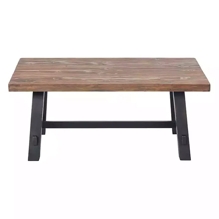 Kirklands Home Coffee Tables|Natural Wood Sawhorse Coffee Table, 42x24 in. Tan