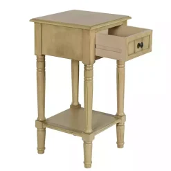 Kirklands Home Accent & End Tables|Natural Wood Square Hampton Accent Table Tan