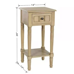 Kirklands Home Accent & End Tables|Natural Wood Square Hampton Accent Table Tan