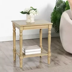 Kirklands Home Accent & End Tables|Natural Wood Sybil Accent Table Tan