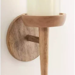 Natural Wood Torch Sconce Sconces