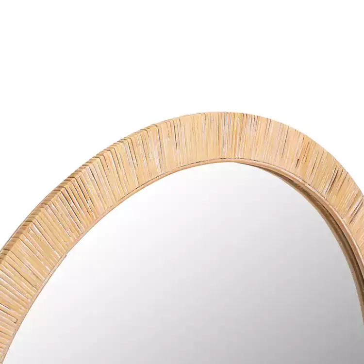 Kirklands Home Decorative Mirrors|Natural Wood Wrapped Mila Wall Mirror