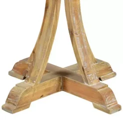 Kirklands Home Accent & End Tables|Natural Wooden Arched Base Round Top Accent Table Tan