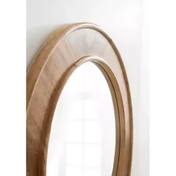 Kirklands Home Decorative Mirrors|Natural Woodgrain Round Wall Mirror Brown