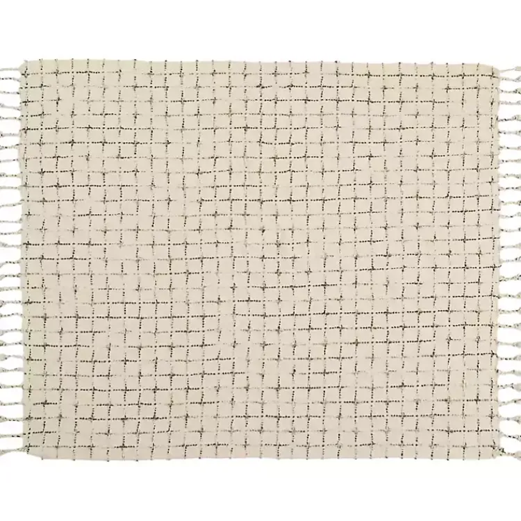 Hot Natural Woven Grid Throw Blankets & Throws