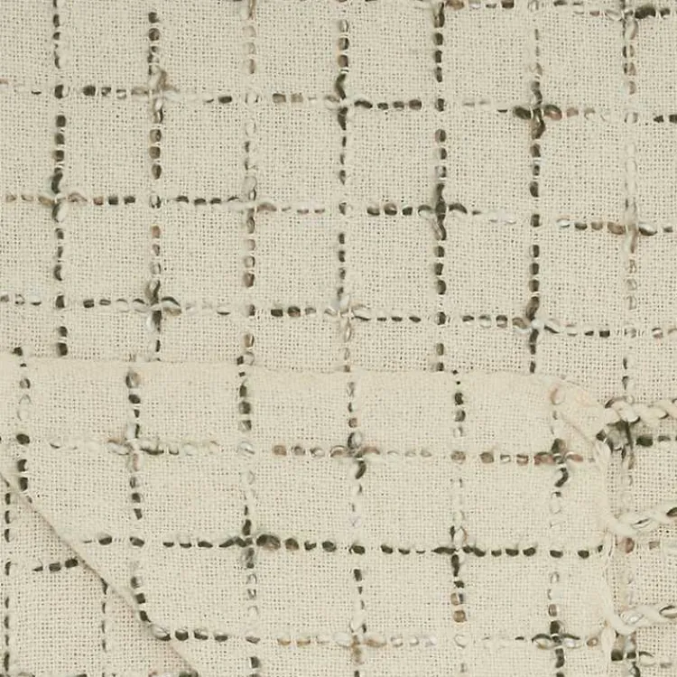 Hot Natural Woven Grid Throw Blankets & Throws