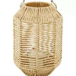 Clearance Natural Woven Lantern with Glass Holder, 12in. Lanterns