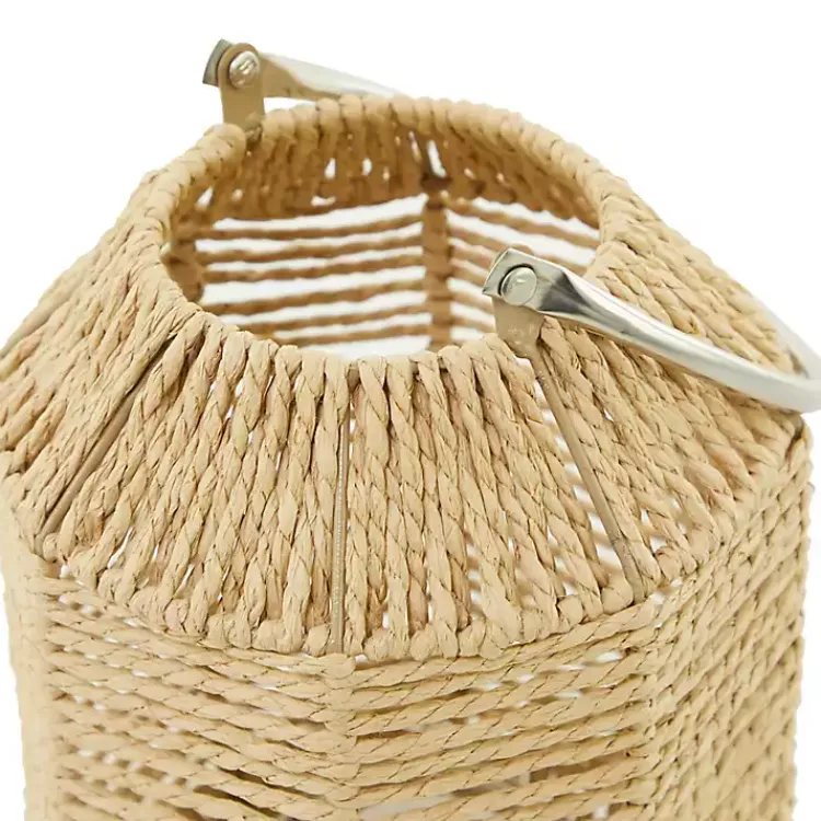 Clearance Natural Woven Lantern with Glass Holder, 12in. Lanterns