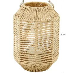 Clearance Natural Woven Lantern with Glass Holder, 12in. Lanterns