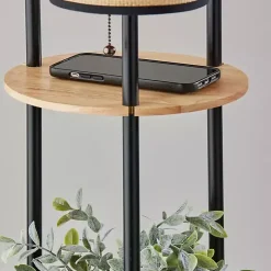 Kirklands Home Floor Lamps|Natural Woven Shade Trio Rowan Floor Lamp Tan