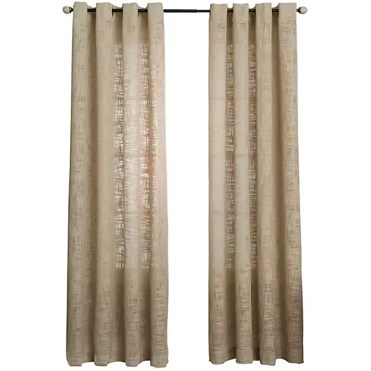 Kirklands Home Curtains & Drapes|Natural Woven Single Curtain Panel, 84 in. Tan