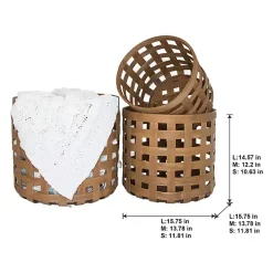 Online Natural Woven Wicker Round Baskets, Set of 3 Baskets & Boxes