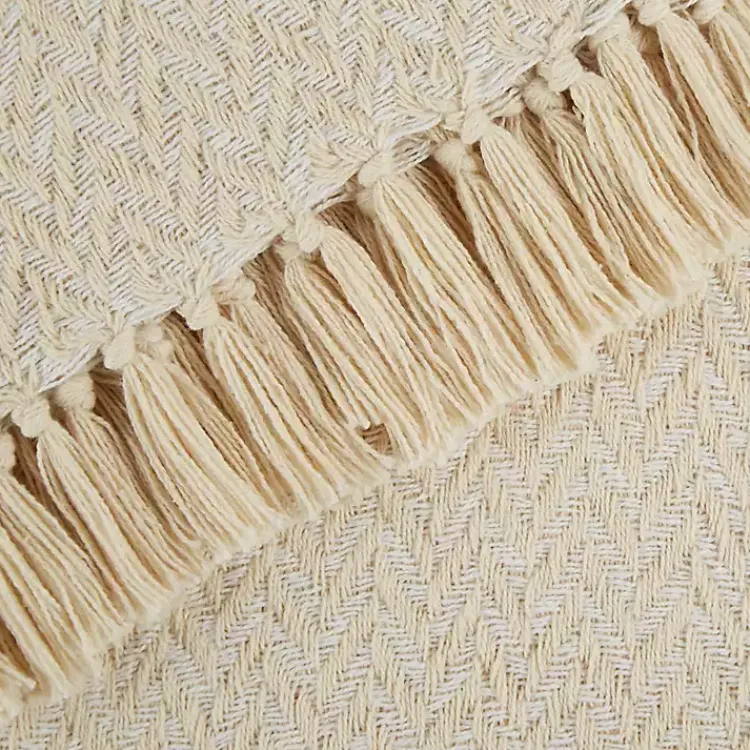 Natural Woven Zig Zag Throw Blankets & Throws