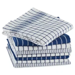 Kirklands Home Kitchen Accessories|Nautical Blue Basic Assorted Dishtowels, Set of 8