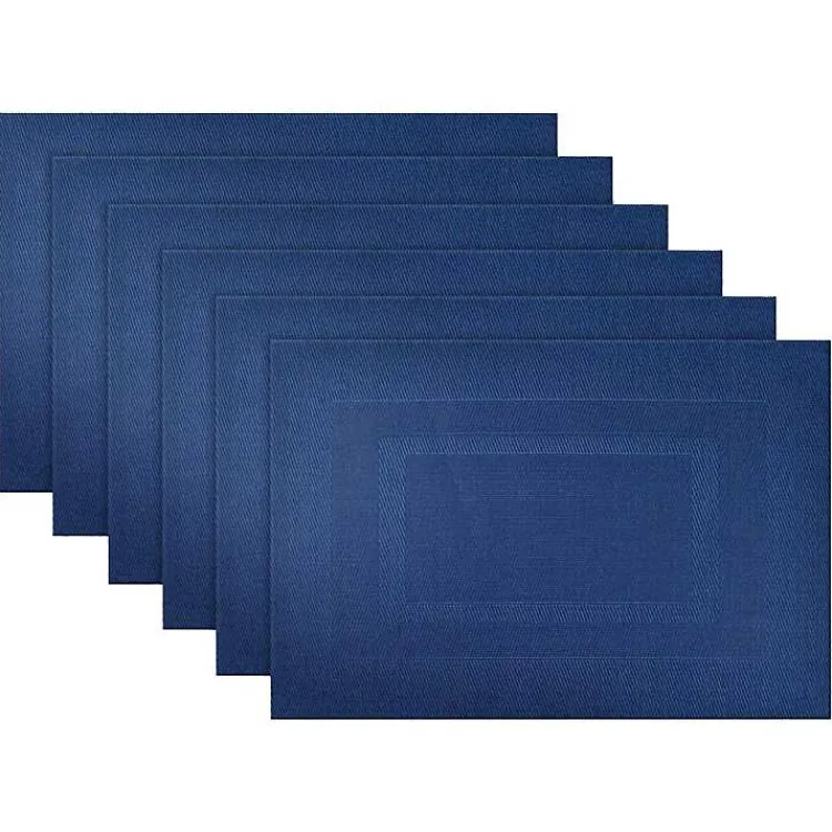 Kirklands Home Table Linens|Nautical Double Frame Placemats, Set of 6 Blue