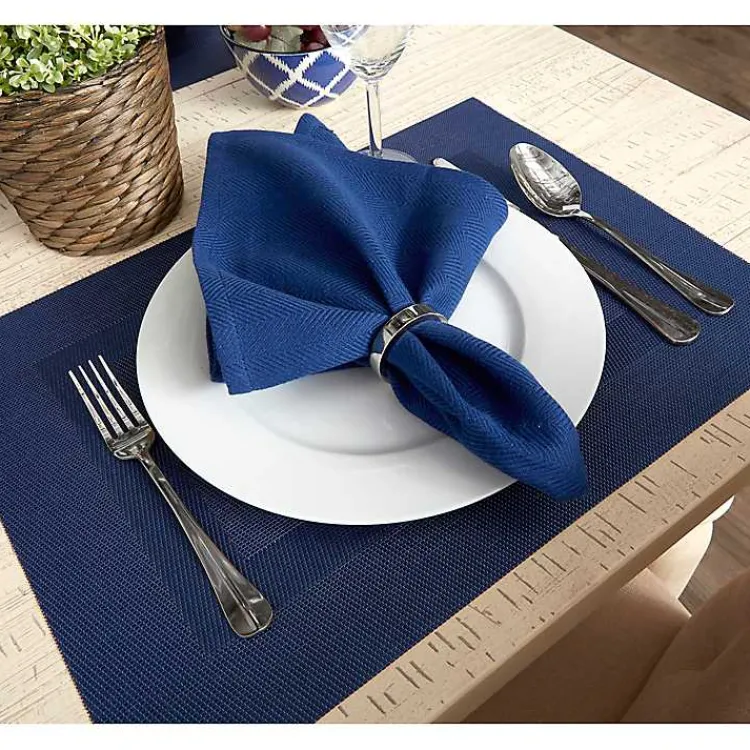 Kirklands Home Table Linens|Nautical Double Frame Placemats, Set of 6 Blue