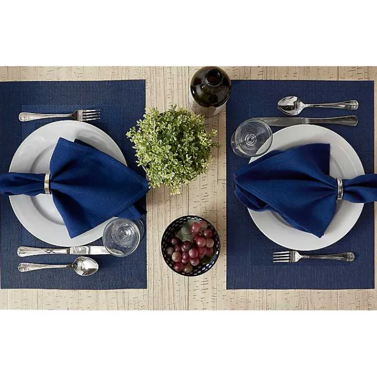 Kirklands Home Table Linens|Nautical Double Frame Placemats, Set of 6 Blue