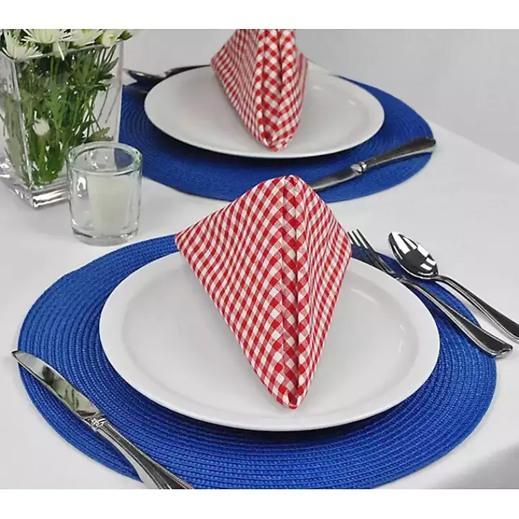 Kirklands Home Table Linens|Nautical Solid Round Placemats, Set of 6 Blue