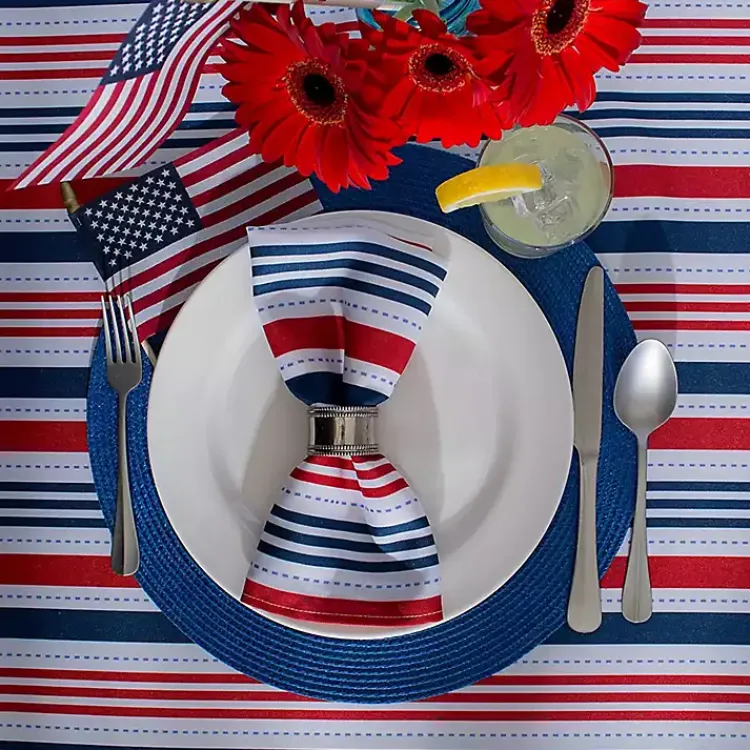 Kirklands Home Table Linens|Nautical Solid Round Placemats, Set of 6 Blue