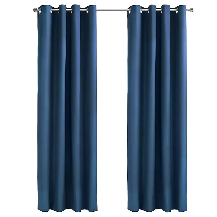 Kirklands Home Curtains & Drapes|Navy Alpine Blackout Curtain Panel, 95 in. Blue