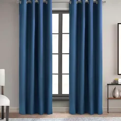 Kirklands Home Curtains & Drapes|Navy Alpine Blackout Curtain Panel, 95 in. Blue