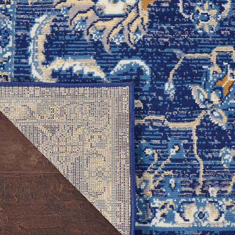 Kirklands Home Area Rugs|Navy and Beige Botanical Area Rug, 7x10