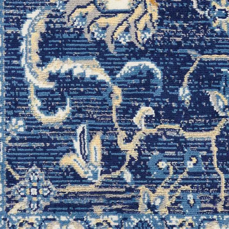 Kirklands Home Area Rugs|Navy and Beige Botanical Area Rug, 7x9