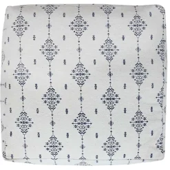 Clearance Navy and Ivory Scandinavian Motif Pouf Poufs & Floor Cushions