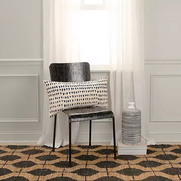 Outlet Navy and Natural Animal Patterned Lumbar Pillow Pillows